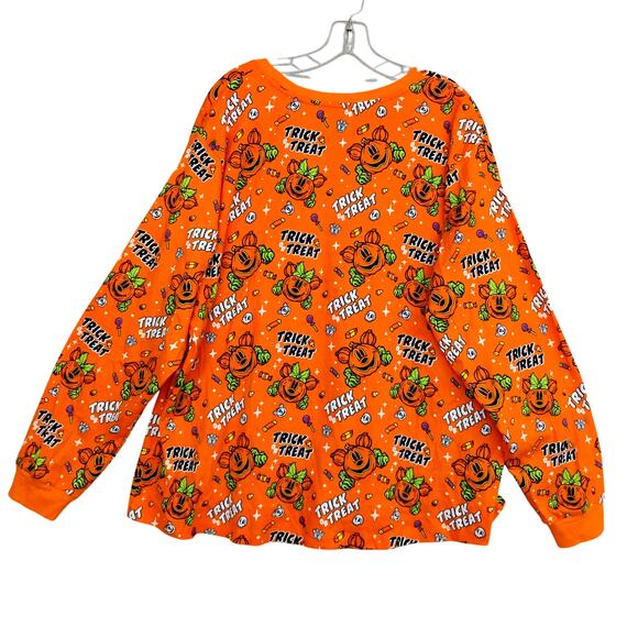 Disney Trick Or Treat Pajama Set NWOT 2X Orange Mickey Pumpkin Graphics 2 Pieces - Picture 7 of 13